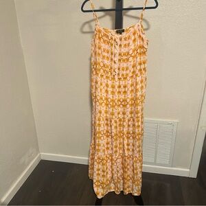 Jessica Simpson Orange and White Spaghetti Strap Maxi Sundress